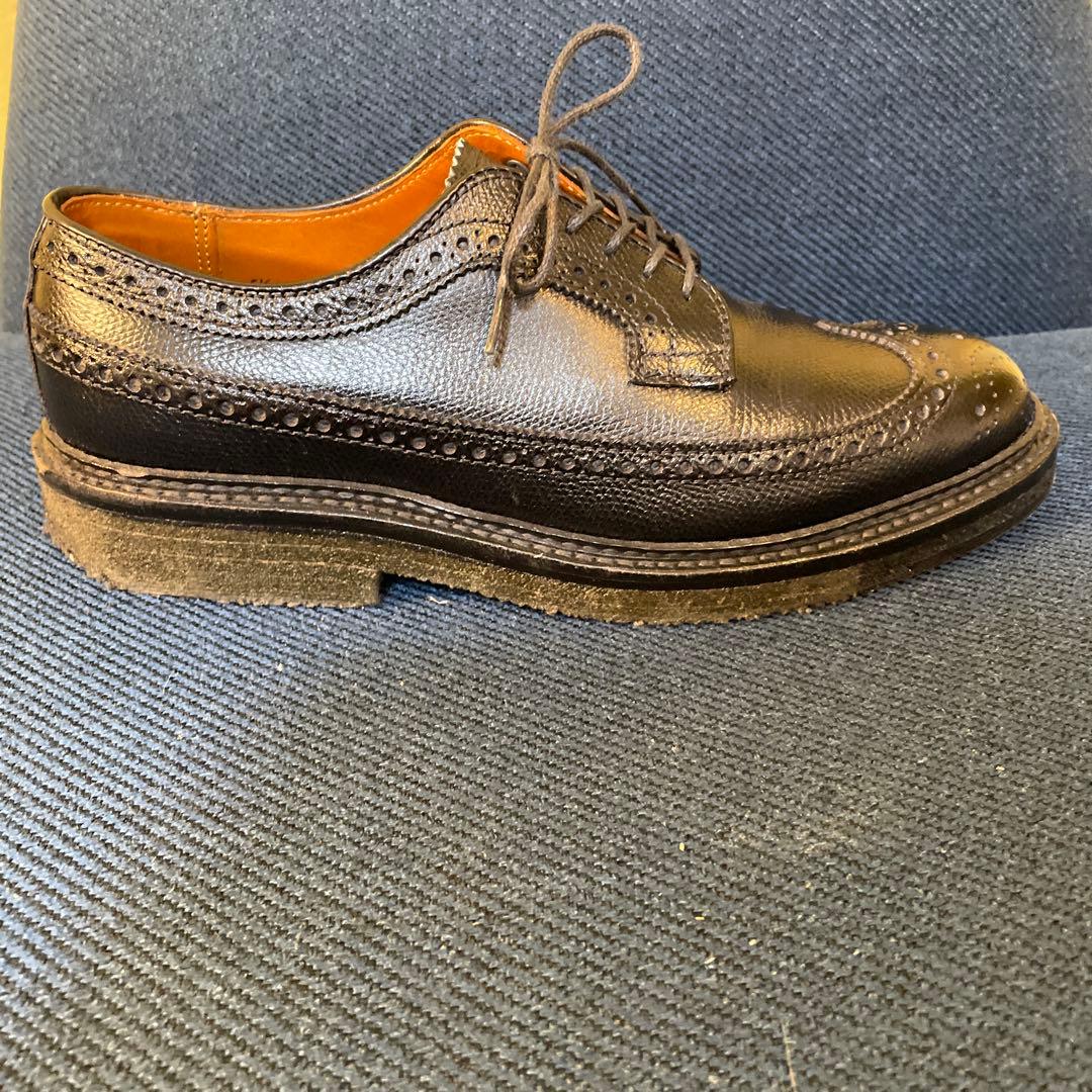 極美品　オールデン　ロングウイングチップ　黒　クレープソール　５ハーフ