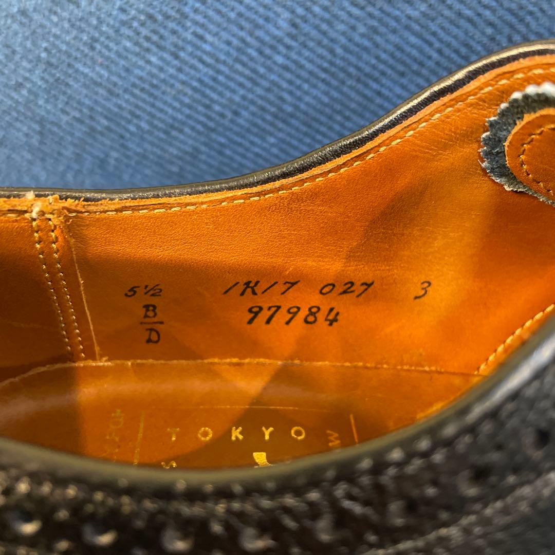 極美品　オールデン　ロングウイングチップ　黒　クレープソール　５ハーフ