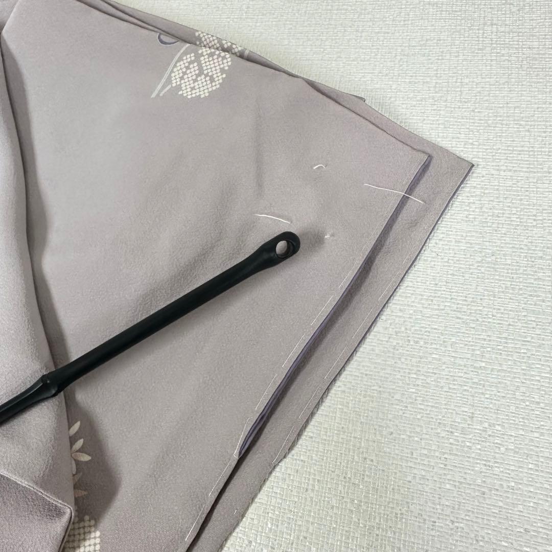 く*る様 小紋　袷　正絹　草木模様　飛び柄　藤鼠色　身丈170裄72トールサイズ