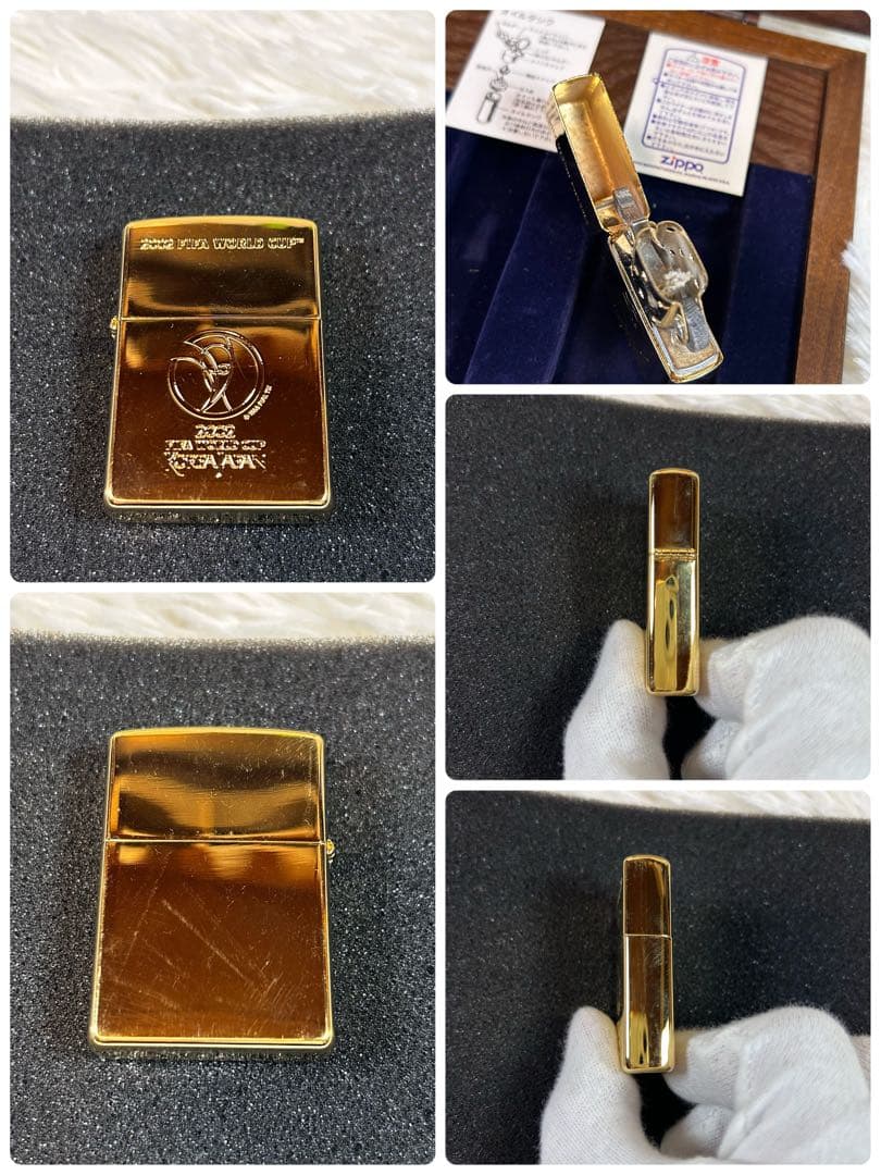 2002 FIFA World Cup 記念ジッポ ライターセット 金メッキ