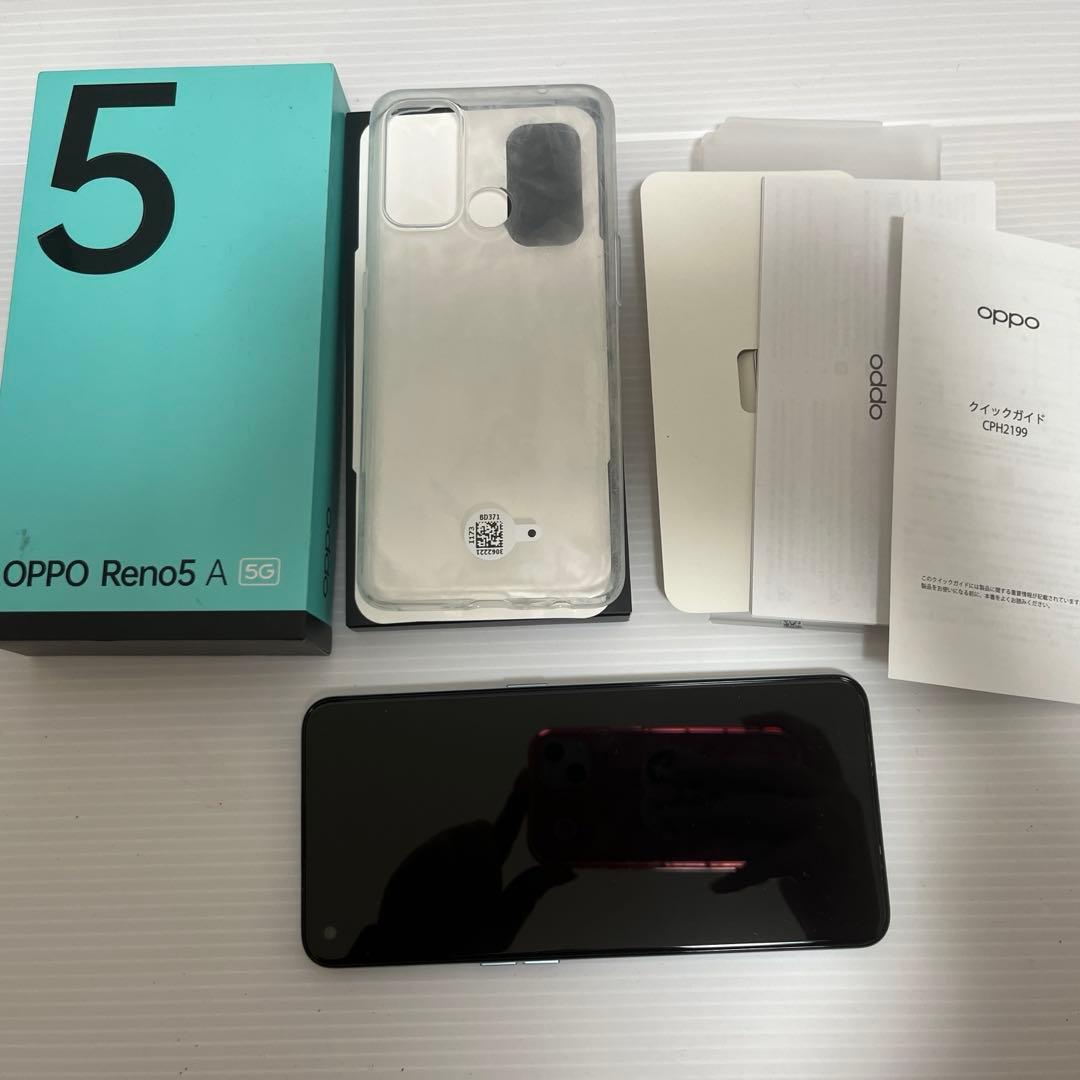 OPPO Reno5 A 5G 本体 ライトブルー ケース付き