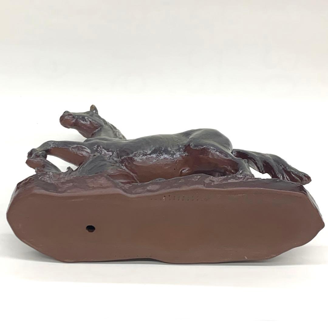 【干支置物　午14常滑焼　灰釉　壬午】共箱