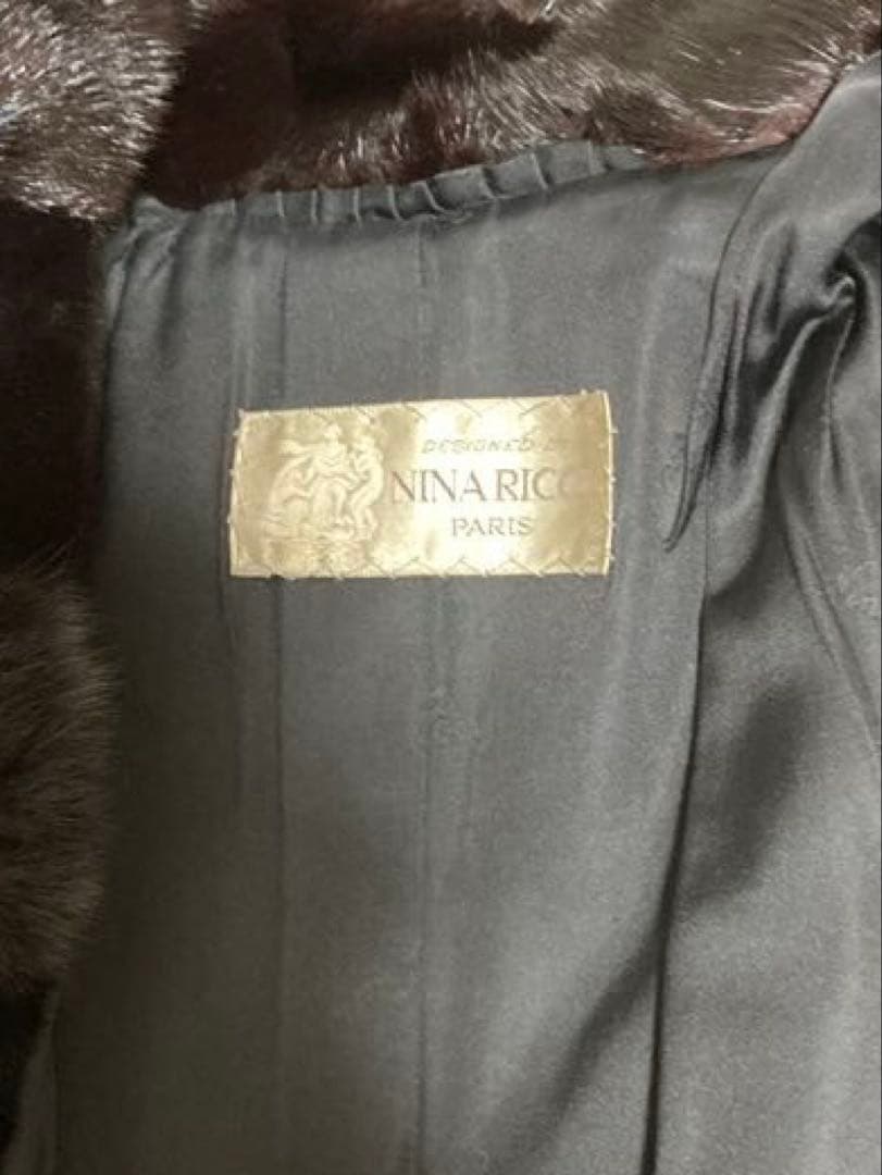 ニナリッチ　ケープ付きミンクファーコート