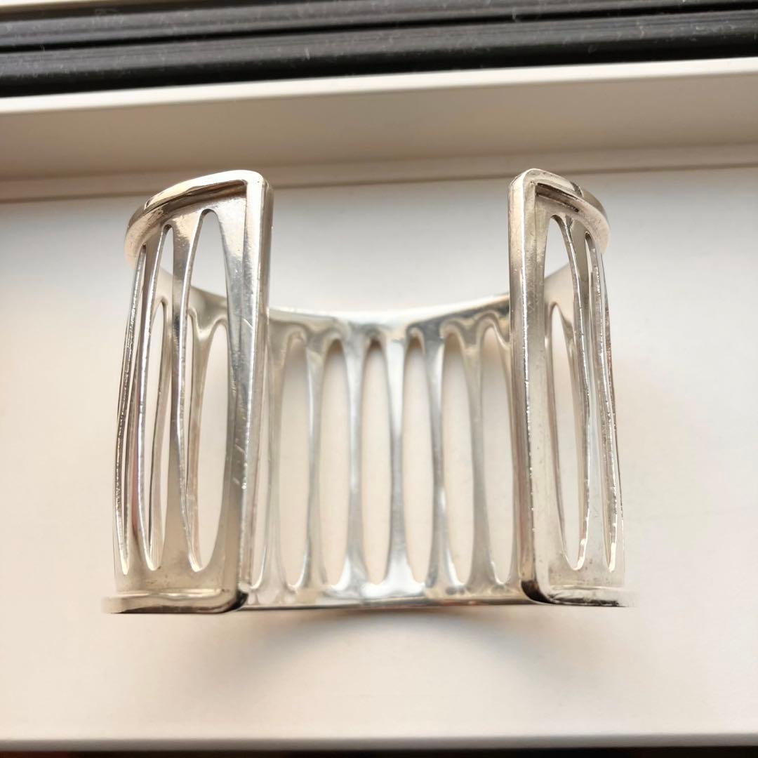 希少 メキシカンジュエリー 鳥かご型 シルバー925 ワイドバングル