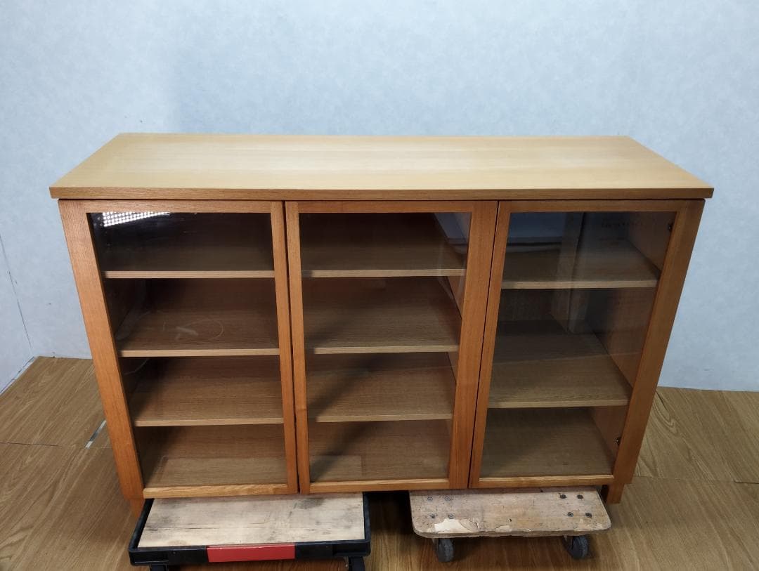 K♢116 無印良品 オーク材 キャビネット 大 ガラス扉