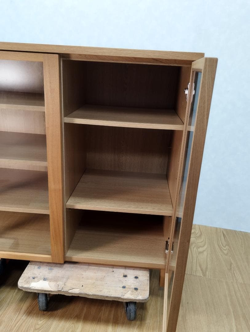 K♢116 無印良品 オーク材 キャビネット 大 ガラス扉
