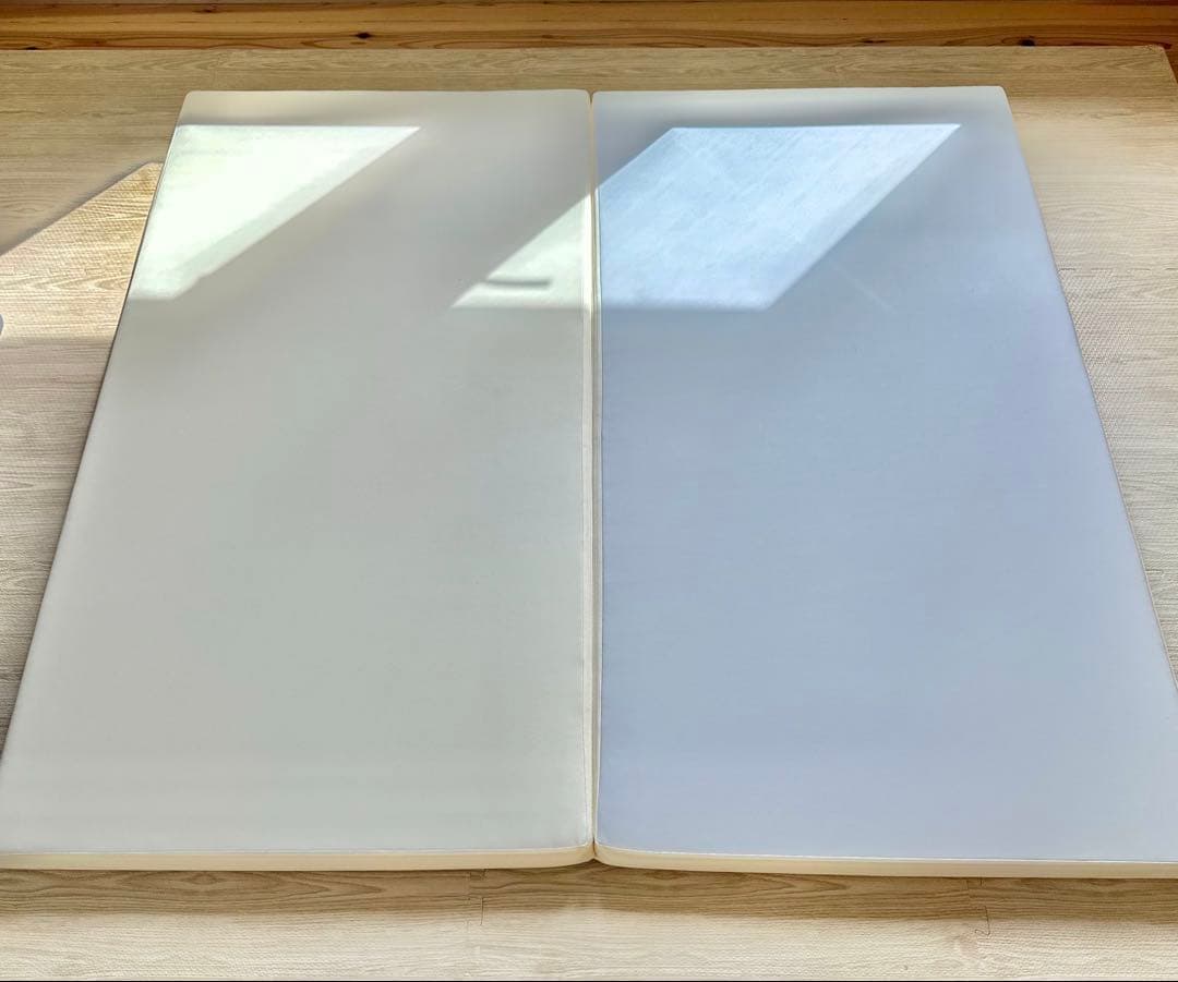 Caraz カラズ　プレイマット 140×140×4㎝　2段　ホワイト×グレー