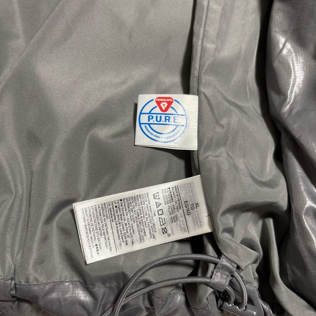 GAP ギャップ パファージャケット プリマロフト 中綿 ダウン シルバーグレー