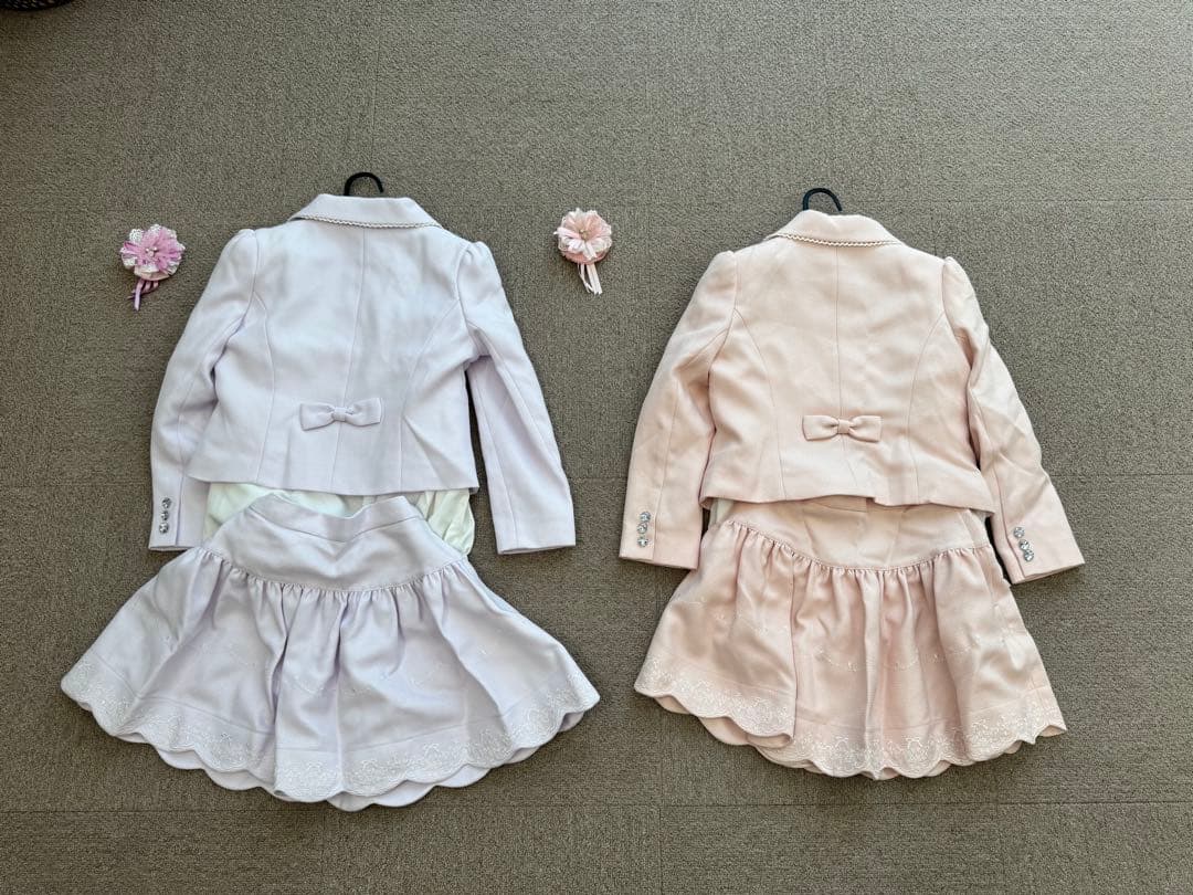 【売り切り】アリサナスーツ 130 2着セット 卒園式 入学式 ピンク&ラベンダ