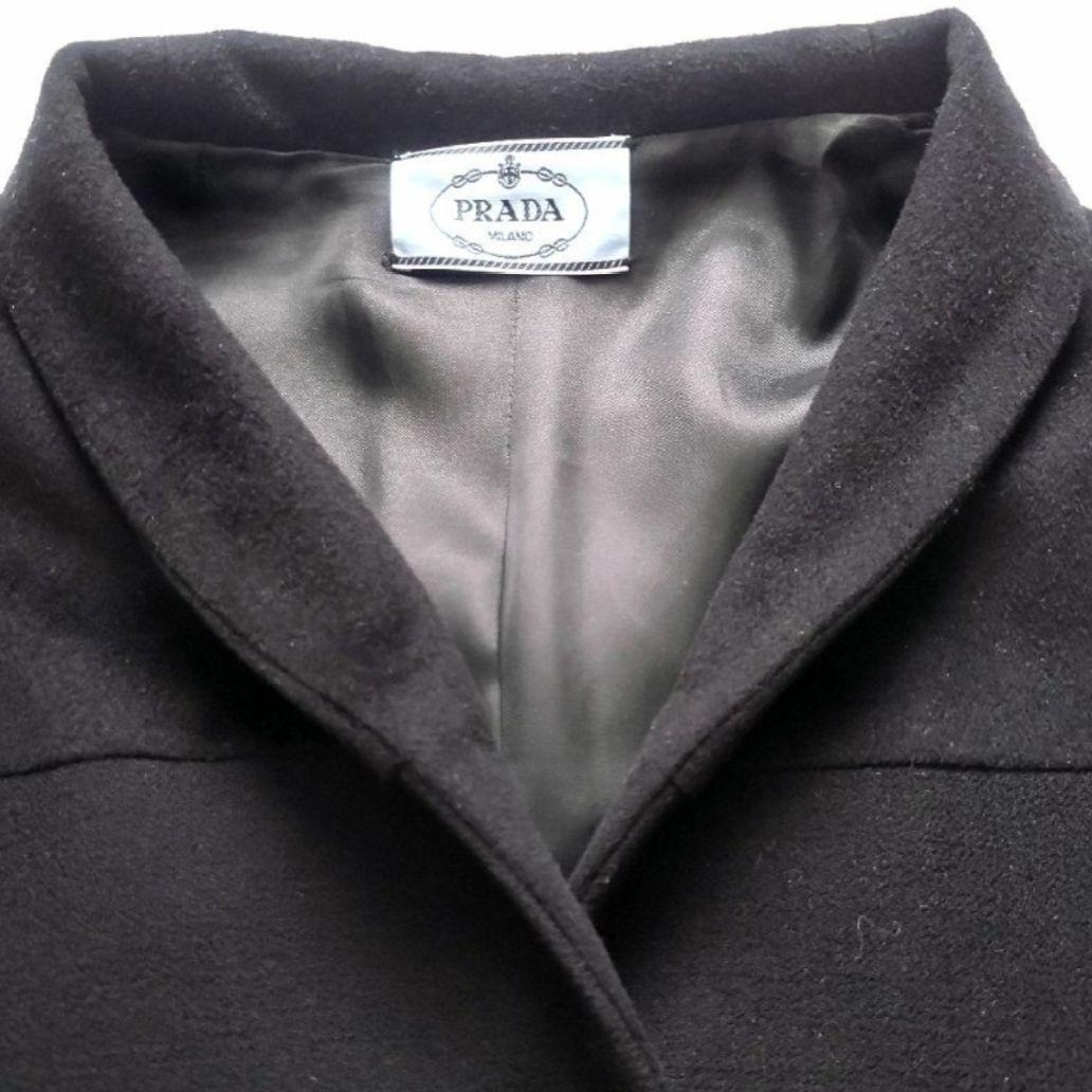 ✨美品✨プラダ　WOOL ポンチョ コート　ショールカラー ブラック　サイズ44