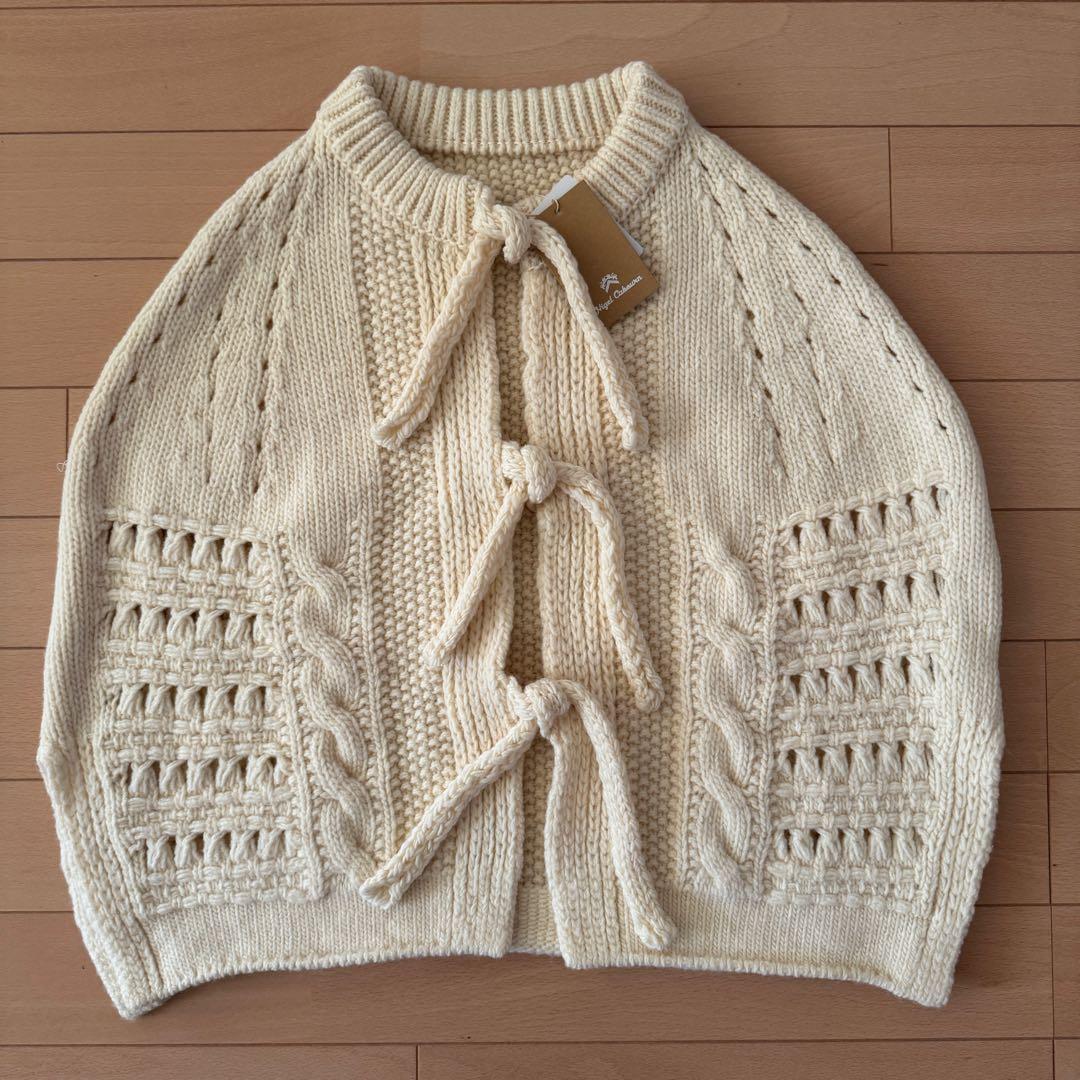 Nigel Cabourn 日本製 ケーブル編みニットケープ