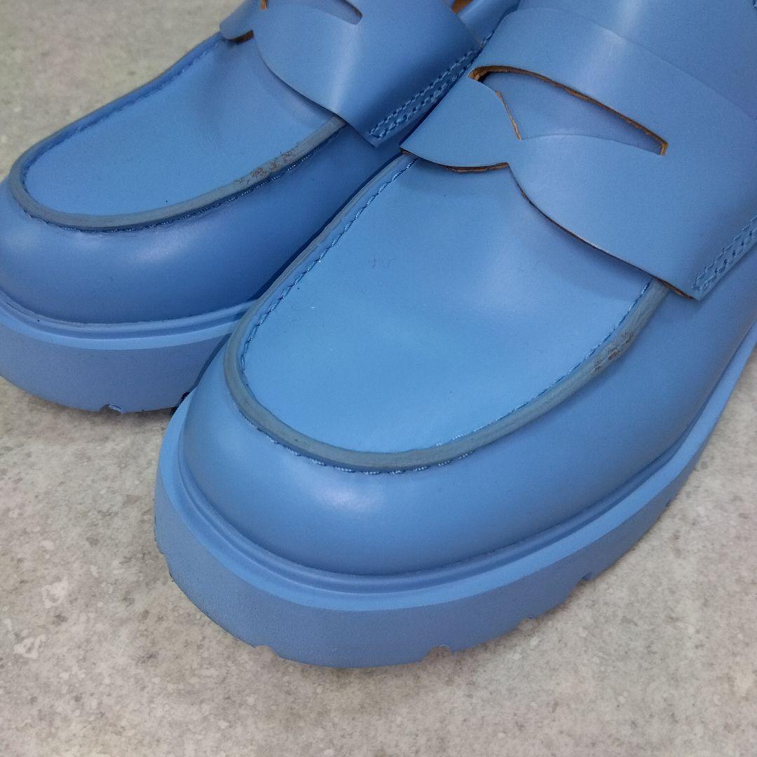 美品CAMPER カンペール 水色 厚底ローファー37