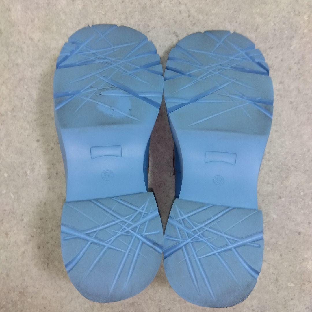 美品CAMPER カンペール 水色 厚底ローファー37