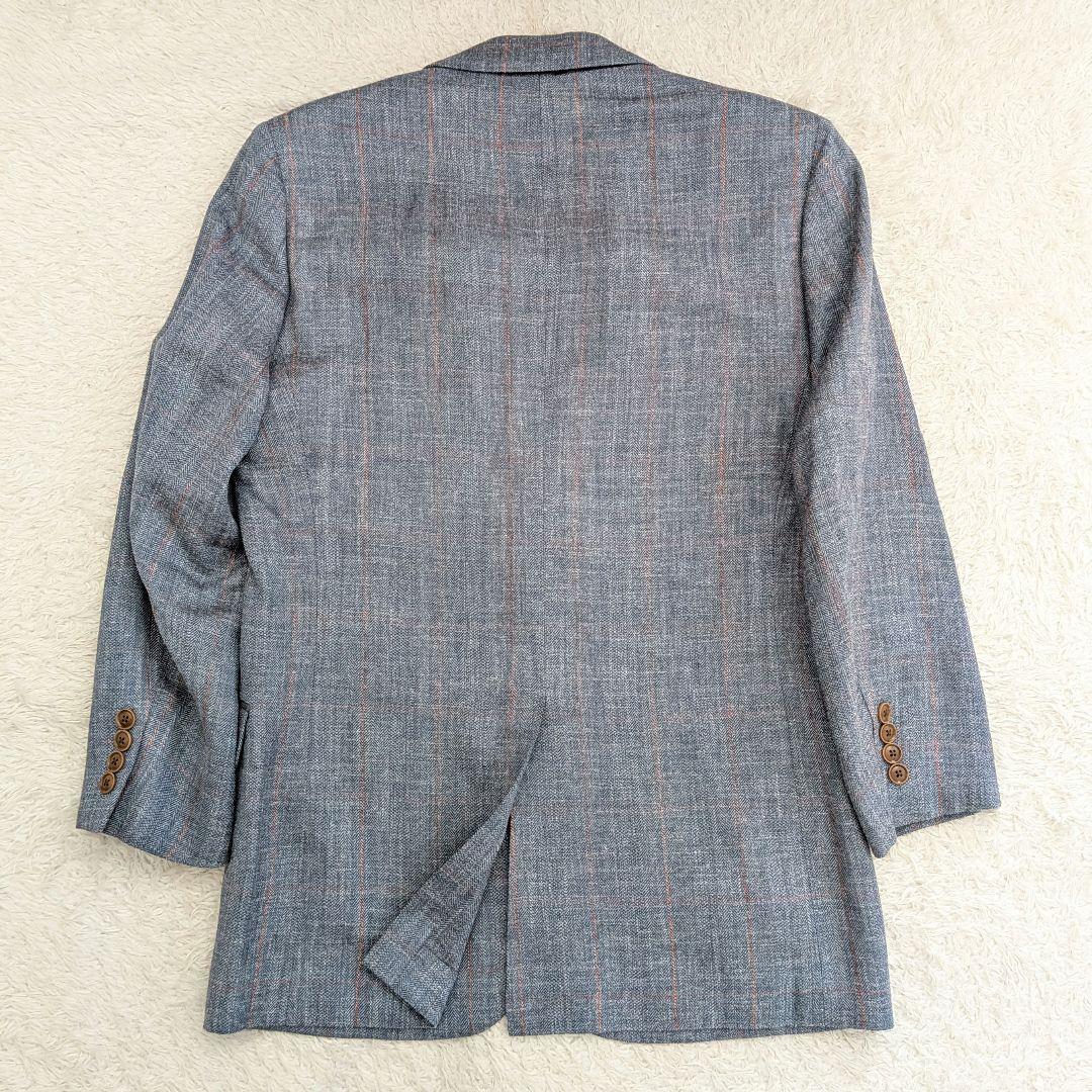 美品　ブルックスブラザーズ　リネン　シルク　チェック柄 テーラードジャケット