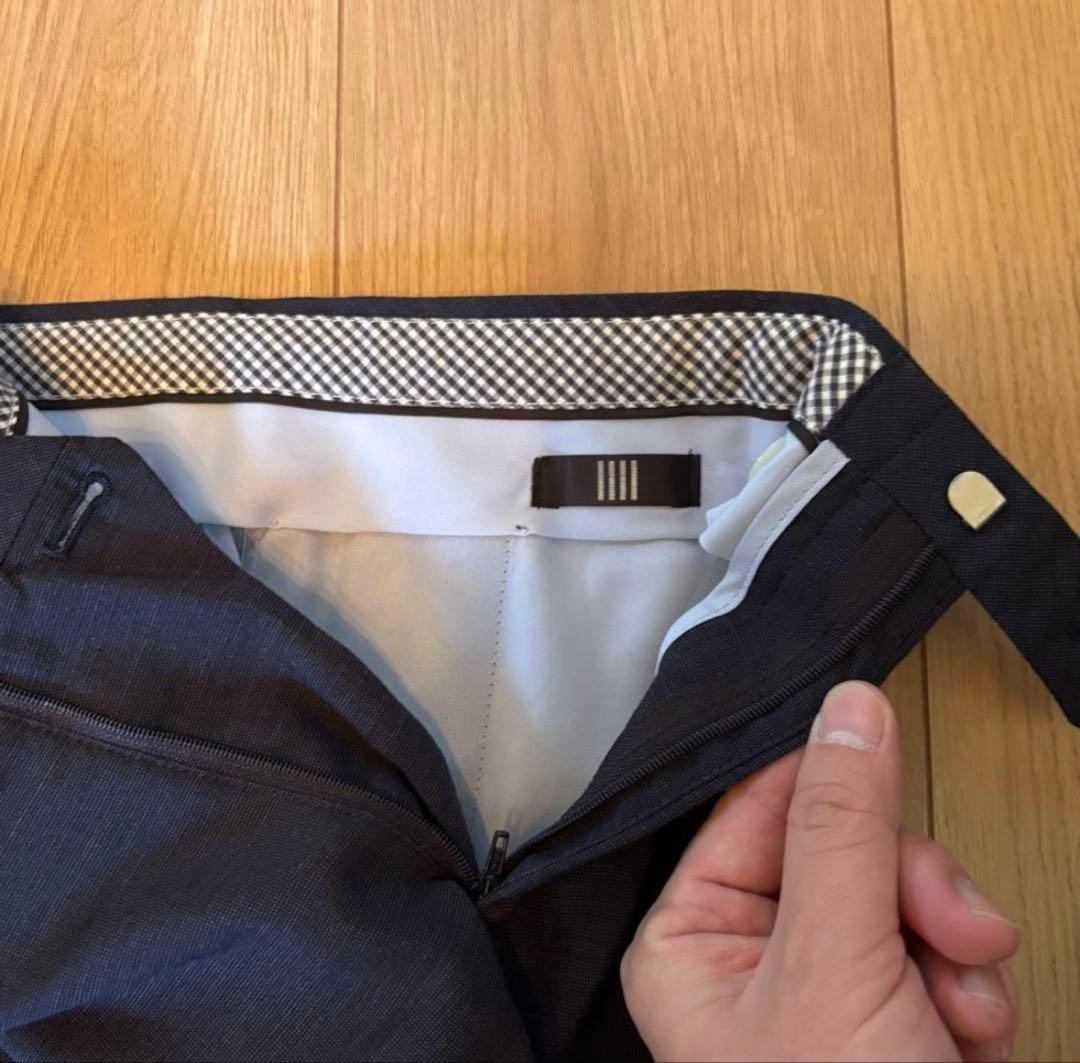 SUITSELECT 夏用細身スラックス2セット （ダークブルー、ライトグレー）