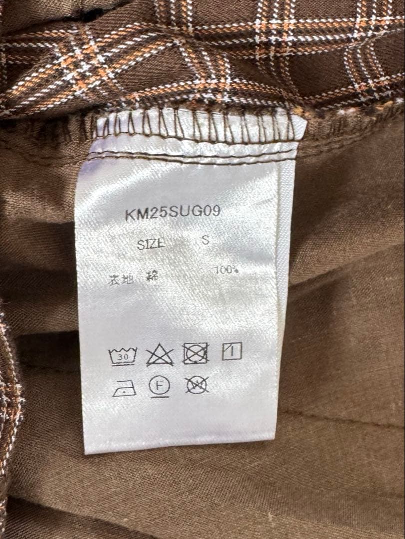 Knuth Marfスリットディフォームドパンツ (チェックブラウン)