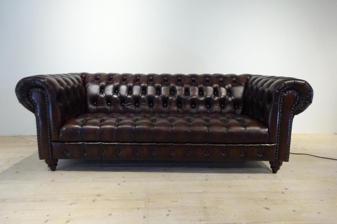 Martin28【極上】チェスターフィールド クラブマン　3人掛けソファ