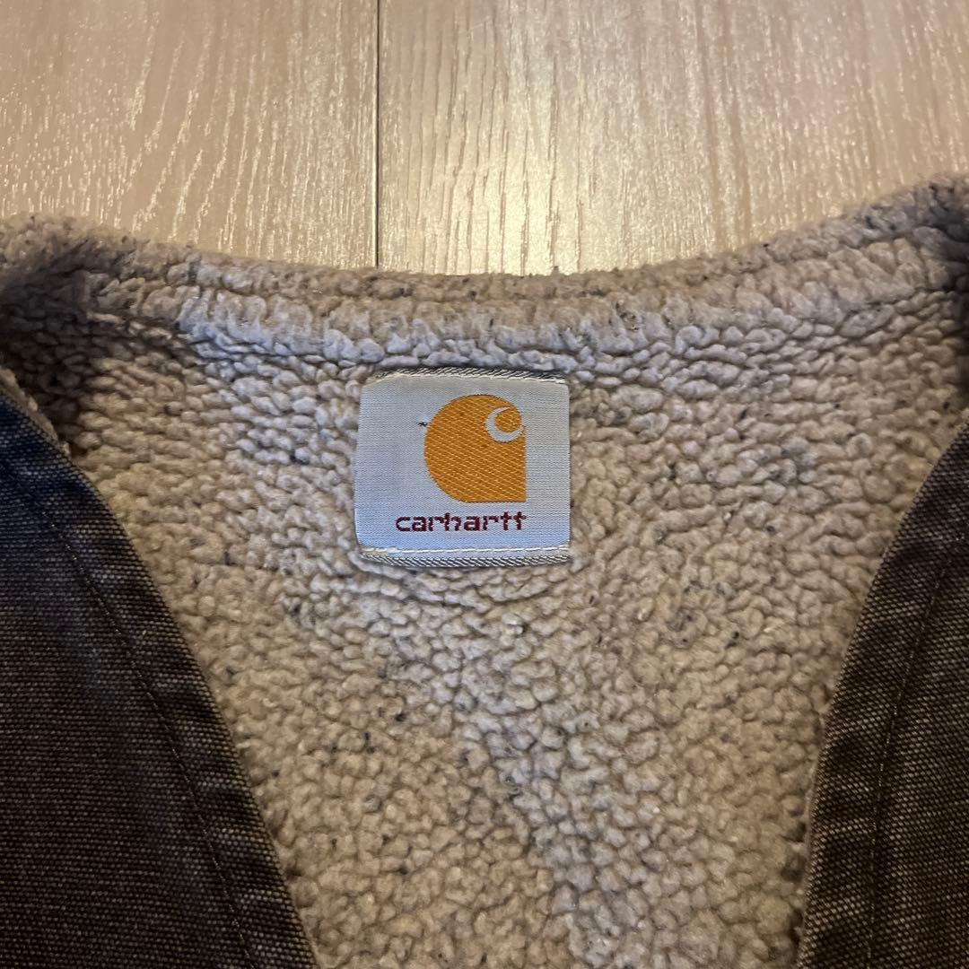 カーハート ベスト フェード ダックベスト ダック地 ボア 古着