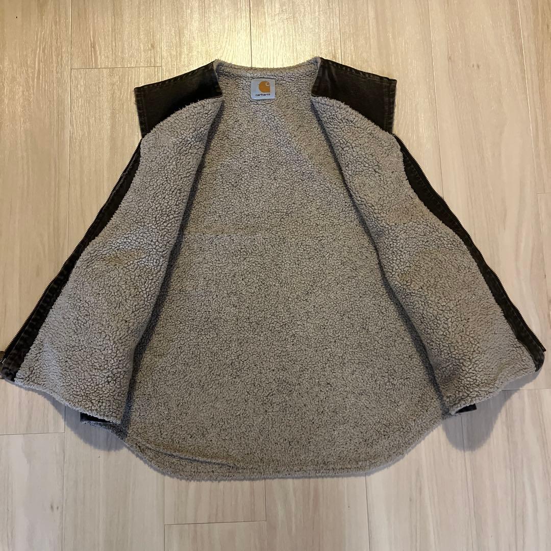 カーハート ベスト フェード ダックベスト ダック地 ボア 古着