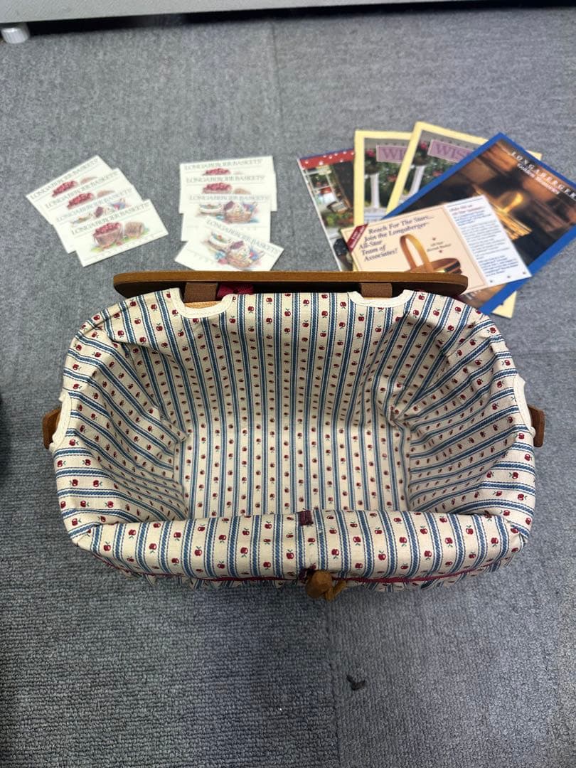 ロンガバーガー　Longabergerアメリカ製 ストライプ柄バスケット 2点