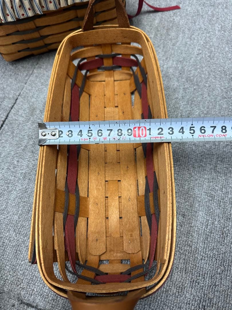 ロンガバーガー　Longabergerアメリカ製 ストライプ柄バスケット 2点