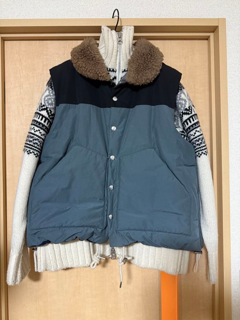 sacai パテッドベスト　ドッキング　ニット　サカイ　ブルゾン　ジャンパー