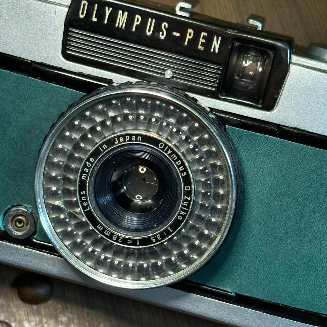 ✴️初心者向✴️グリーンレザー✴️実写・分解整備済✴️オリンパスPEN EE-3 完動品