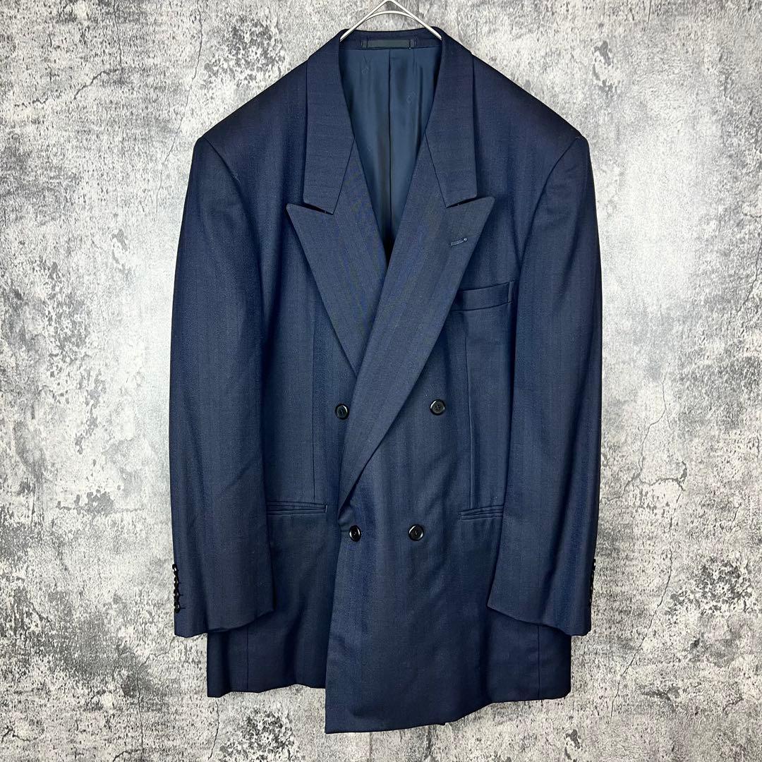Christian Dior ダブルブレスト ウールジャケット ネイビー系