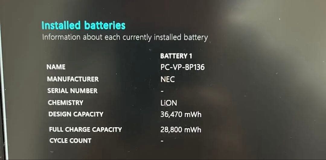 Windowsノート本体 NEC VersaPro J VC-6 i5-10210Y 8GB