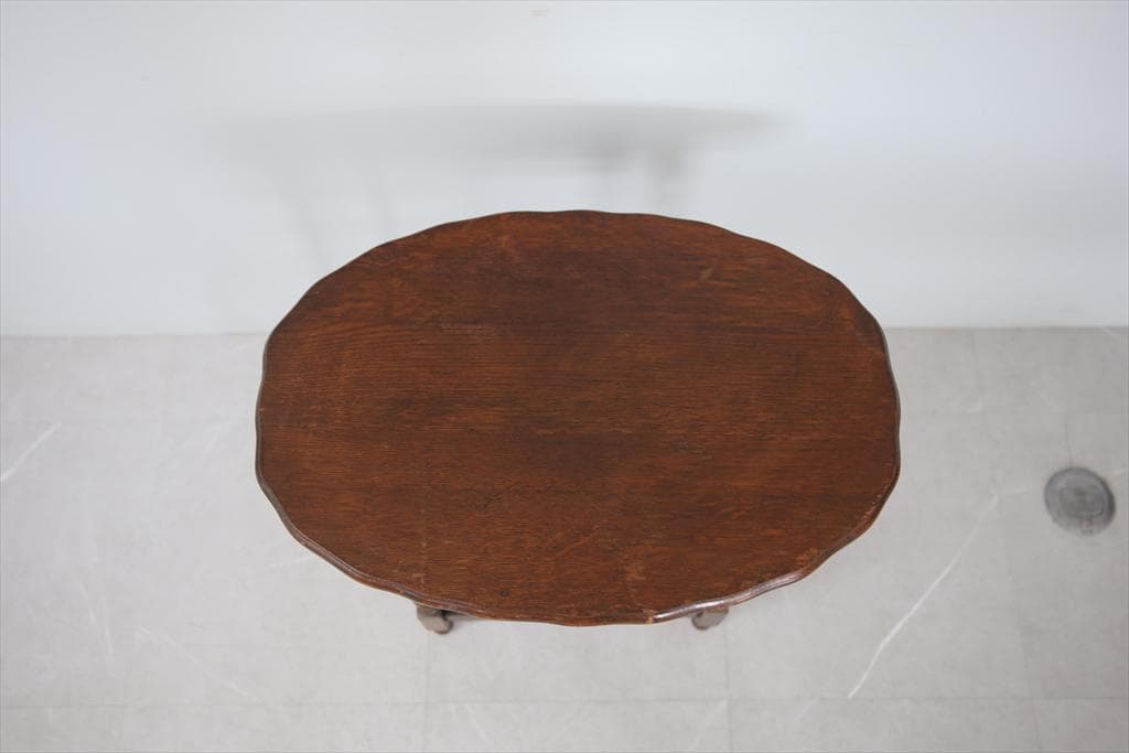 英国アンティーク木製サイドテーブル/オケージョナル机/飾り棚/花台(79-40)