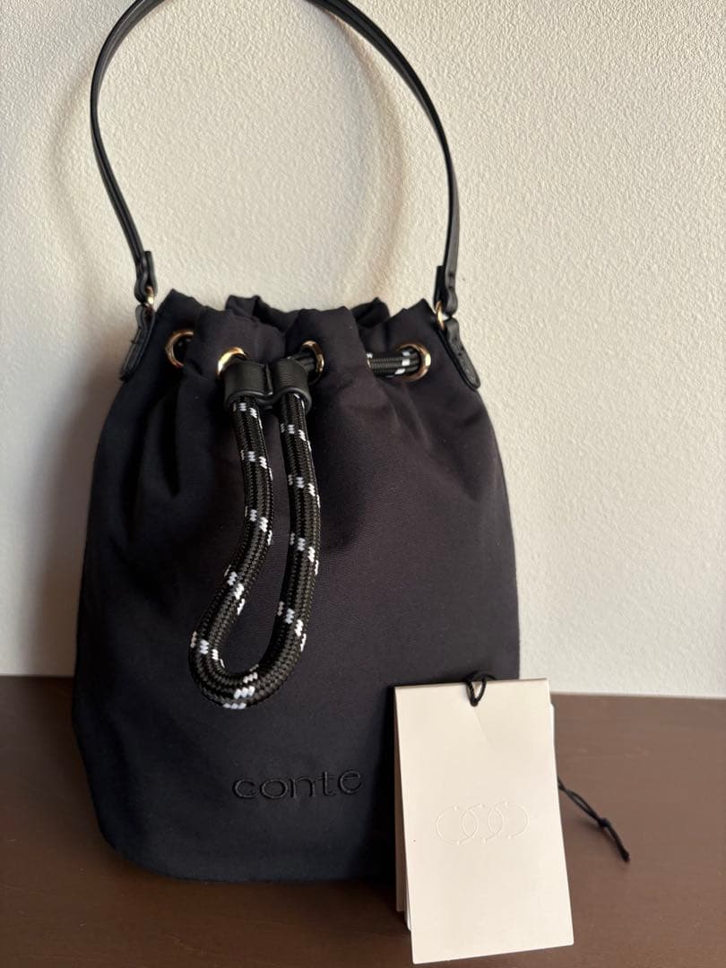 conte ドローストリングバッグ　ブラック