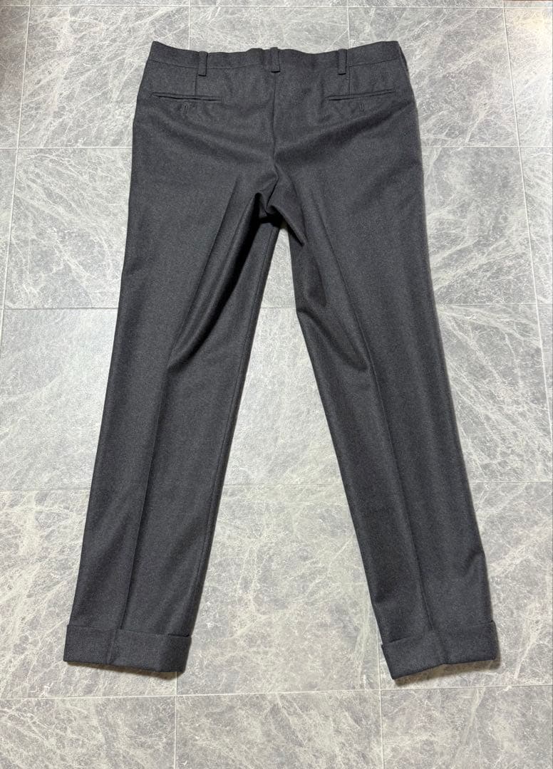 AMBROSI アンブロージ ウール スラックス パンツ チャコールグレー XL