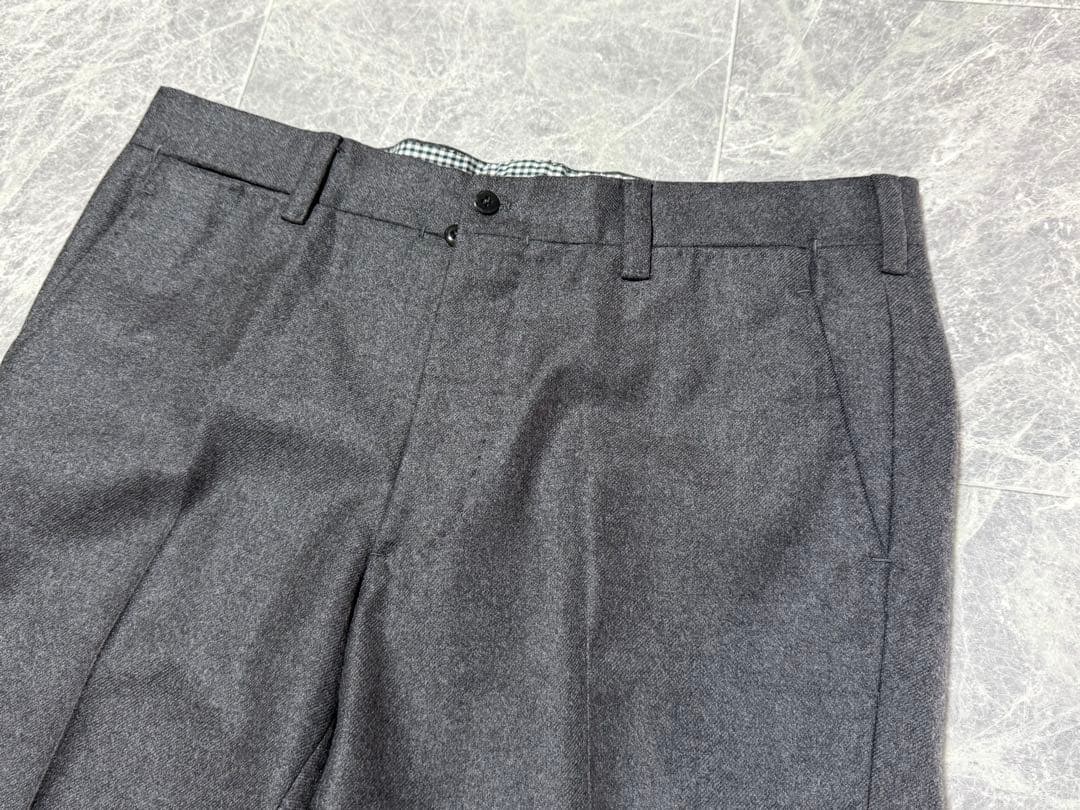 AMBROSI アンブロージ ウール スラックス パンツ チャコールグレー XL