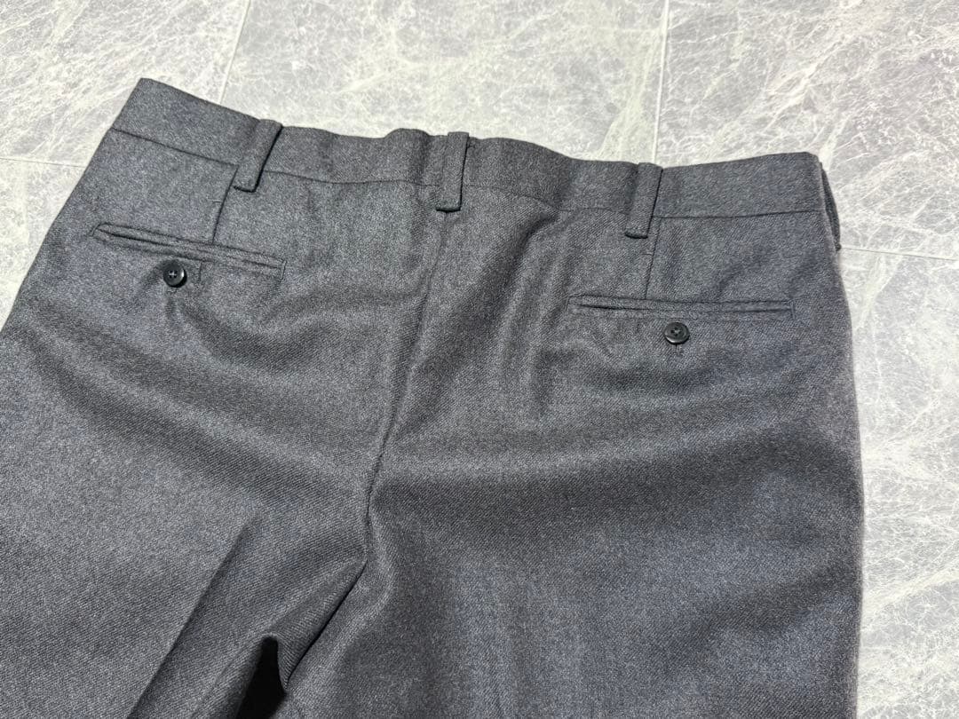 AMBROSI アンブロージ ウール スラックス パンツ チャコールグレー XL
