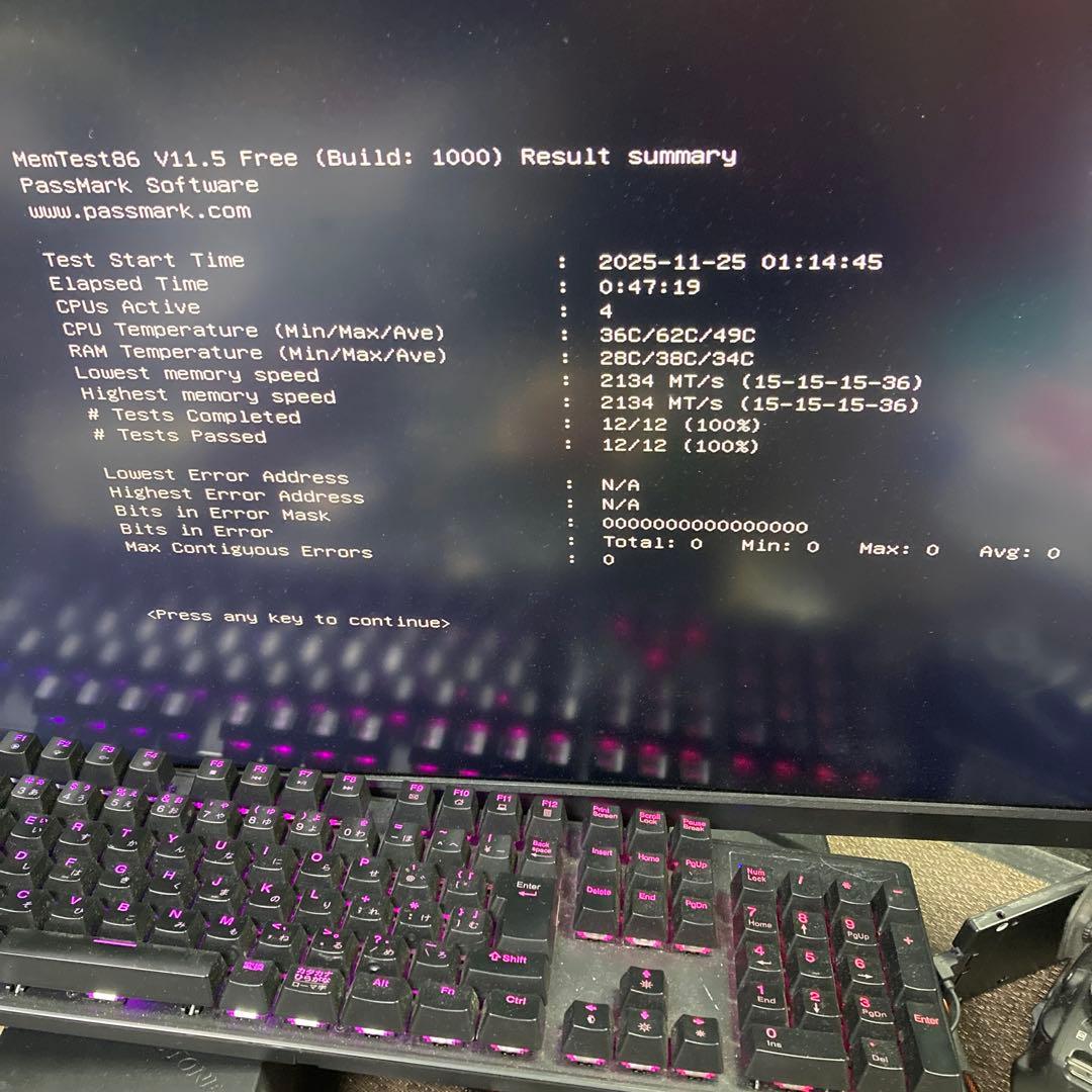 4枚差Memtest済 ADATA 8GB×4枚 計32GB DDR4-2133