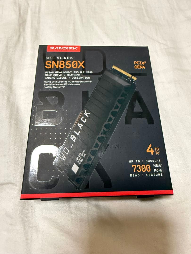 WD BLACK SN850X 4TB NVMe SSD ヒートシンク付き