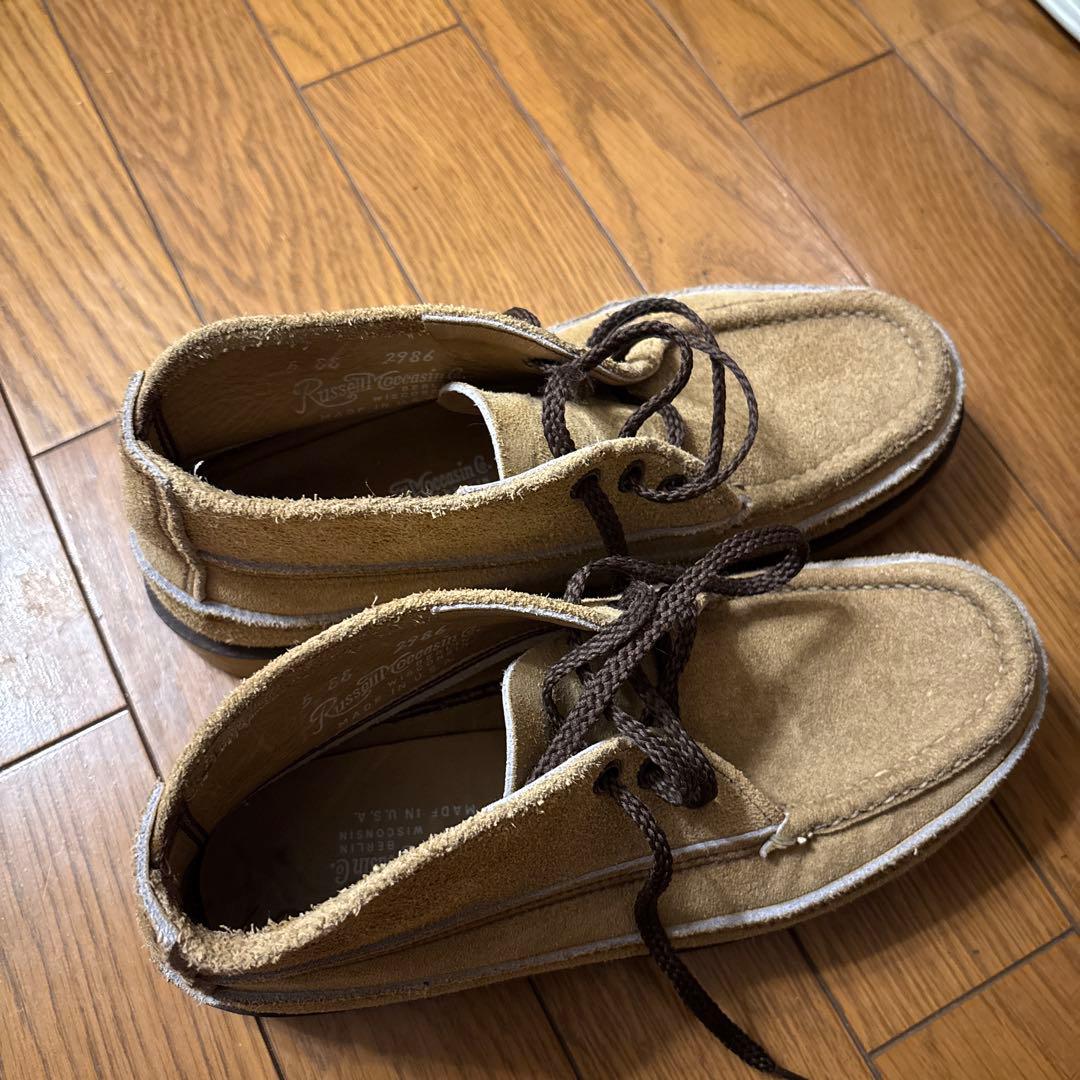 ラッセルモカシン　Vibramソール ベージュ モカシン・デッキシューズ