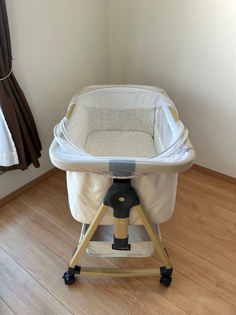 HZDMJ ベビーベッド 2024 SG認証済 折りたたみ ベージュ