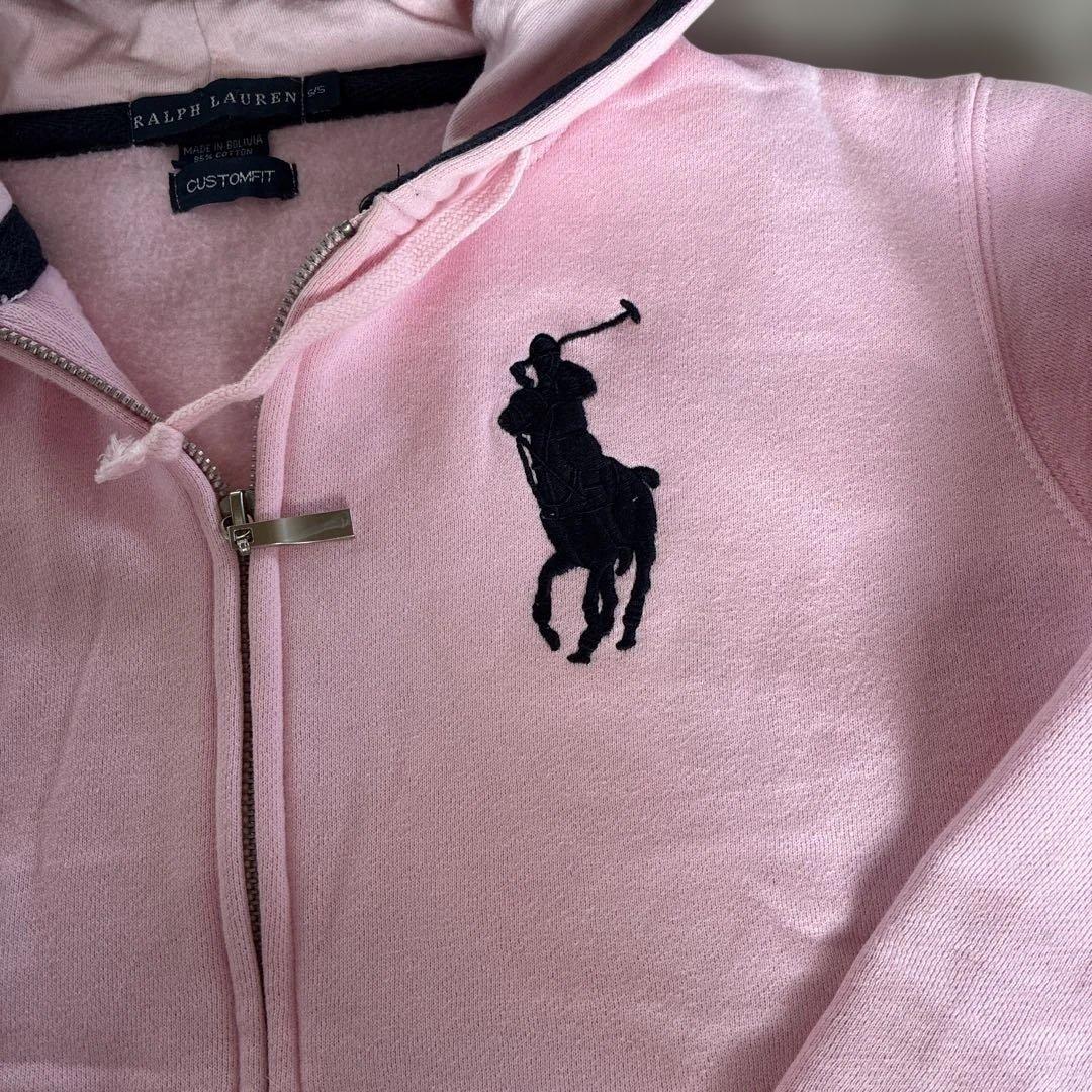 y2K ラルフローレン　ビッグポニー　ジップパーカー　短丈　平成ギャル