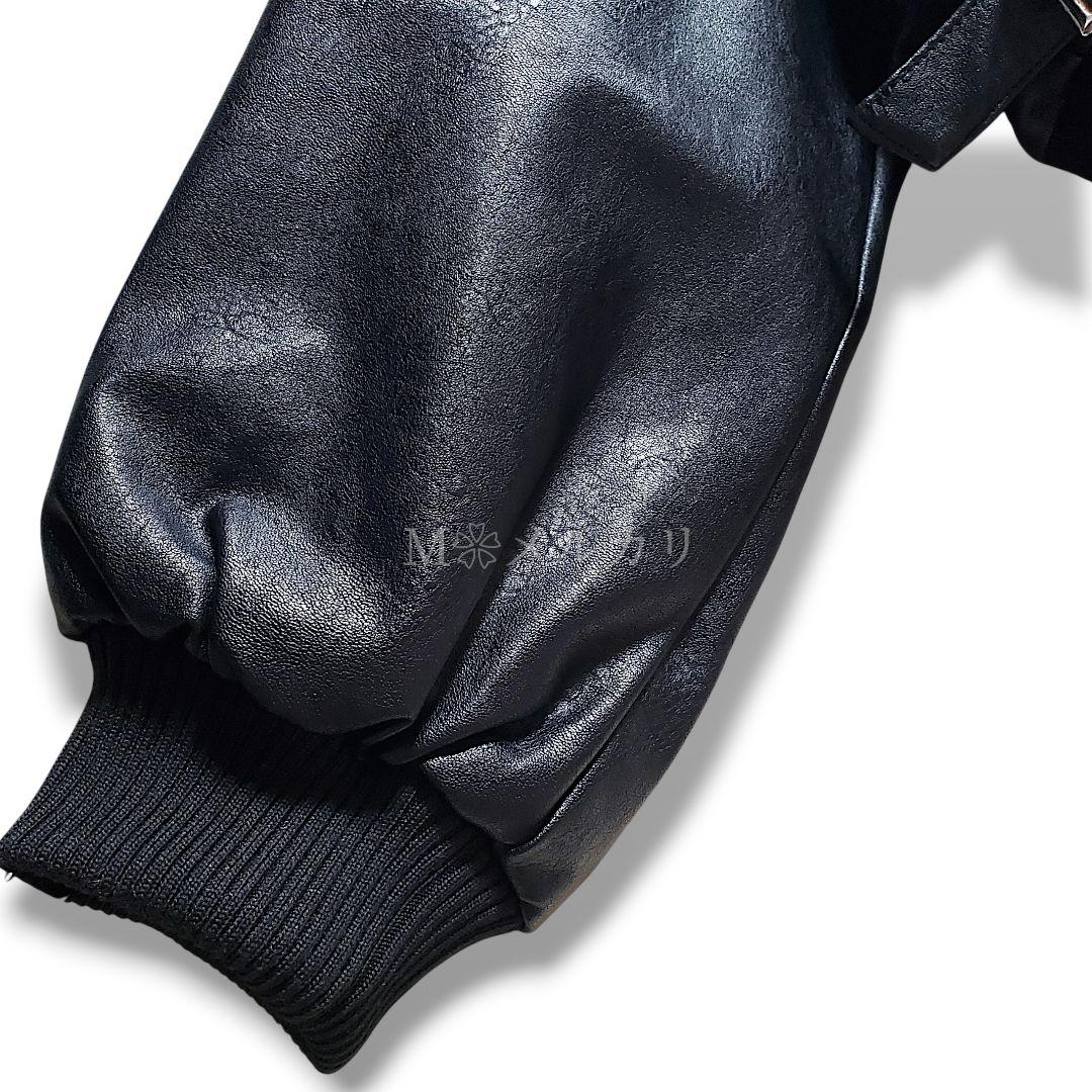 あ*様 新品未使用フェイクレザーN2BブルゾンHAREハレ2wayビックフード春