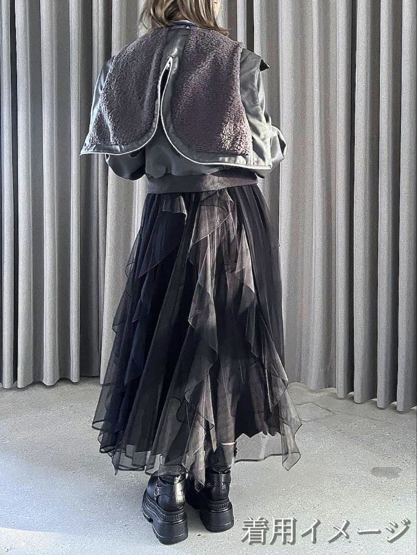 あ*様 新品未使用フェイクレザーN2BブルゾンHAREハレ2wayビックフード春