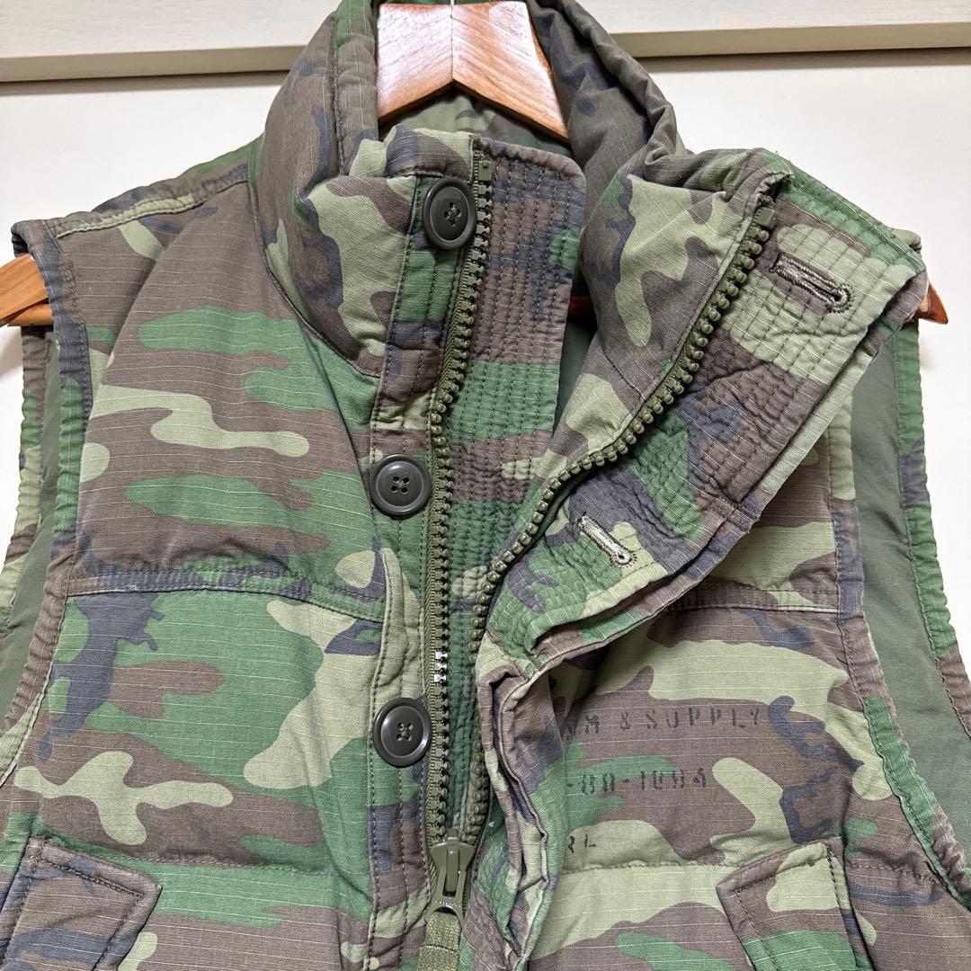 DENIM & SUPPLY 迷彩 ダウンベスト