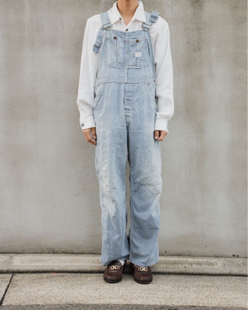 60s BIGMAC オーバーオール　ヒッコリー　古着　ヴィンテージ