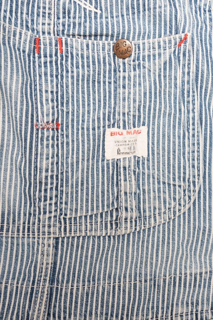 60s BIGMAC オーバーオール　ヒッコリー　古着　ヴィンテージ