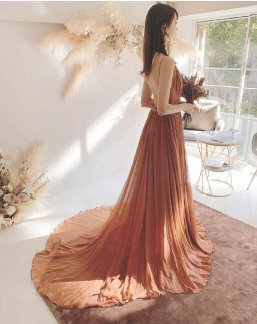 テラコッタカラードレス　結婚式　前撮り　二次会