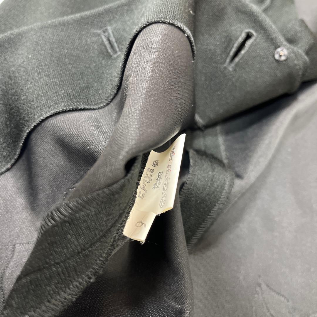 《Ms.REIKO》レディースジャケット　ブラック　襟フリル風　9号