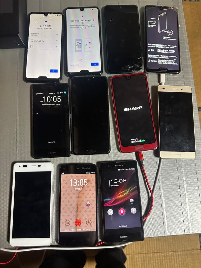 ジャンク スマートフォン まとめ売り SHARP Sony Huawei 他