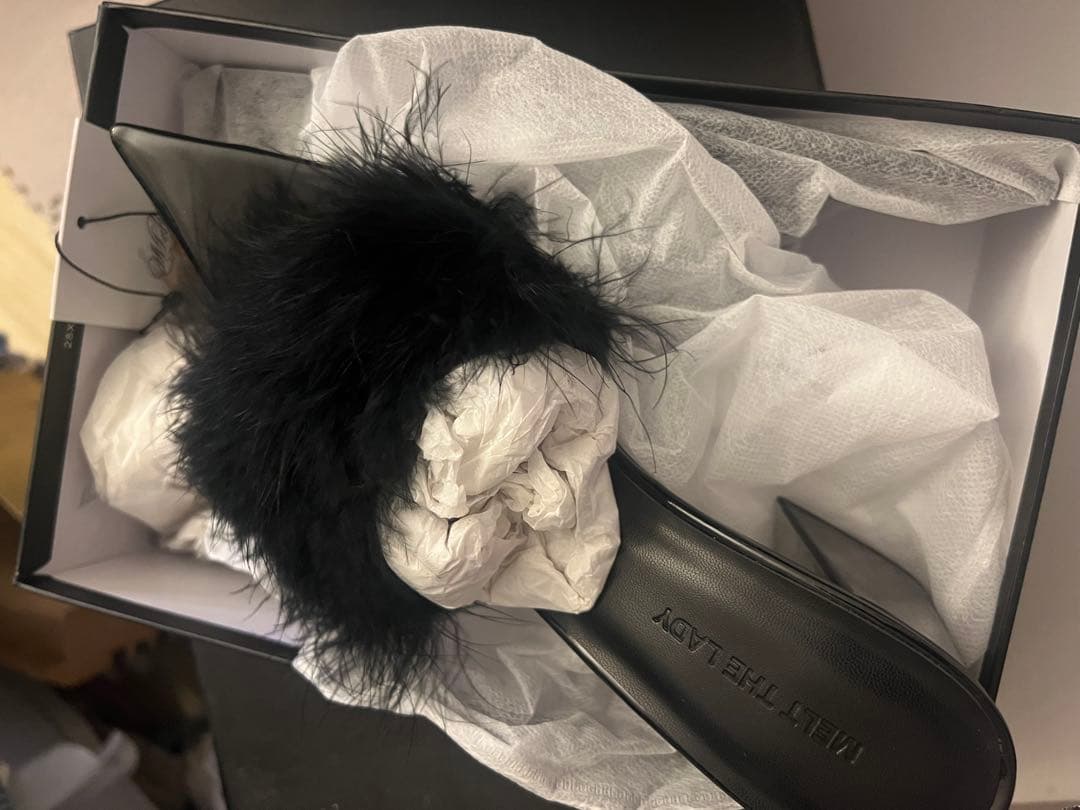 靴 Melt the Lady pointed toe fur mule 39