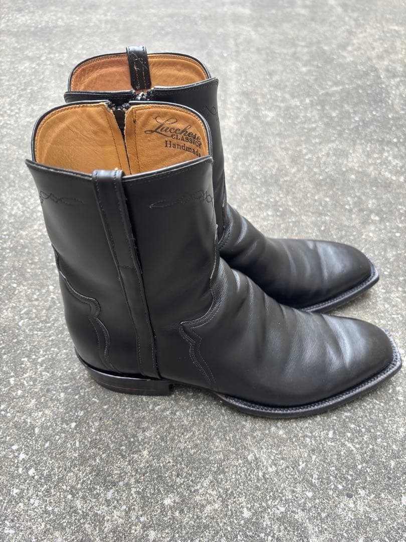【美品】Lucchese ルケーシー ウエスタンブーツ 9 サイドジップブーツ