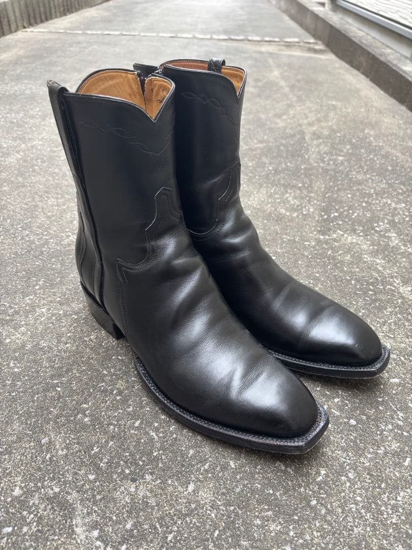 【美品】Lucchese ルケーシー ウエスタンブーツ 9 サイドジップブーツ